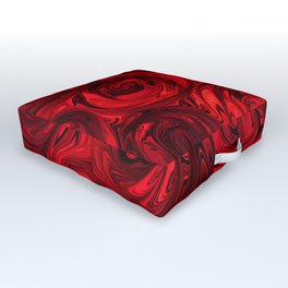 Red Apple Roses Abstract Outdoor Floor Cushion