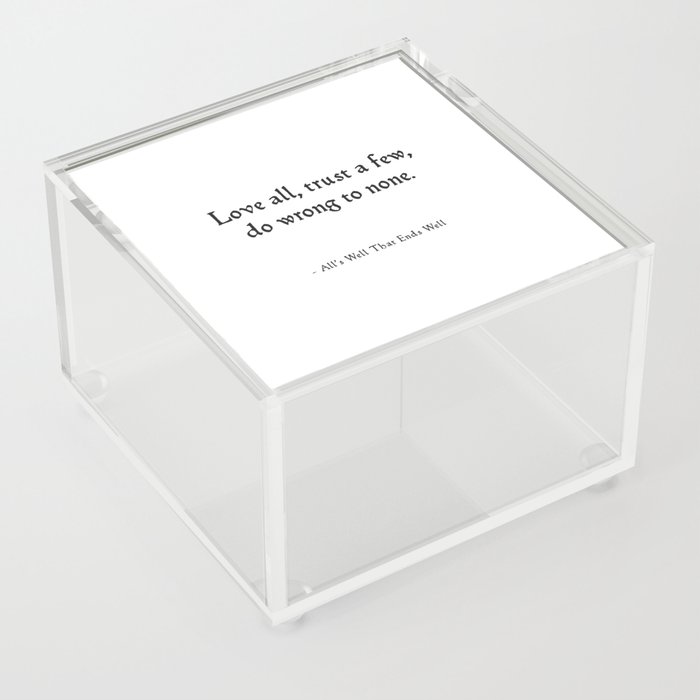 All's Well That Ends Well - Love Quote Acrylic Box