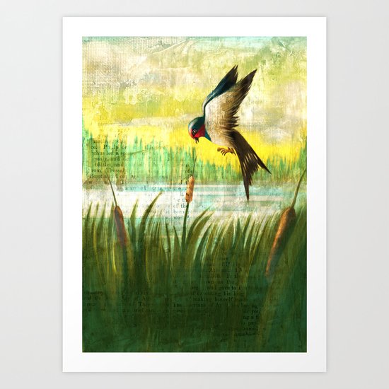 The Swallow and the Reed Art Print