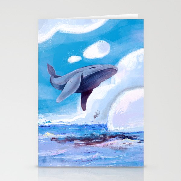 Fly magic whale, fly! Stationery Cards