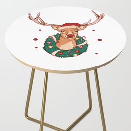 Pine Deer - Christmas Reindeer Head Side Table
