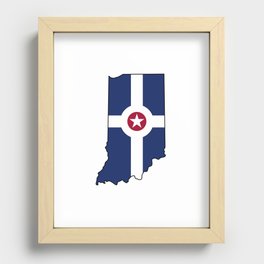 Indianapolis Indiana Flag Recessed Framed Print