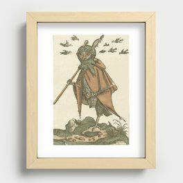 Owl dressed as a soldier Recessed Framed Print