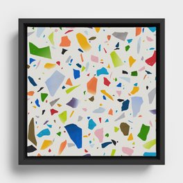 Colorful terrazzo flooring seamless pattern Framed Canvas