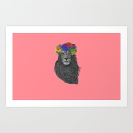 Pride Lion (Pastel Red Edition) Art Print