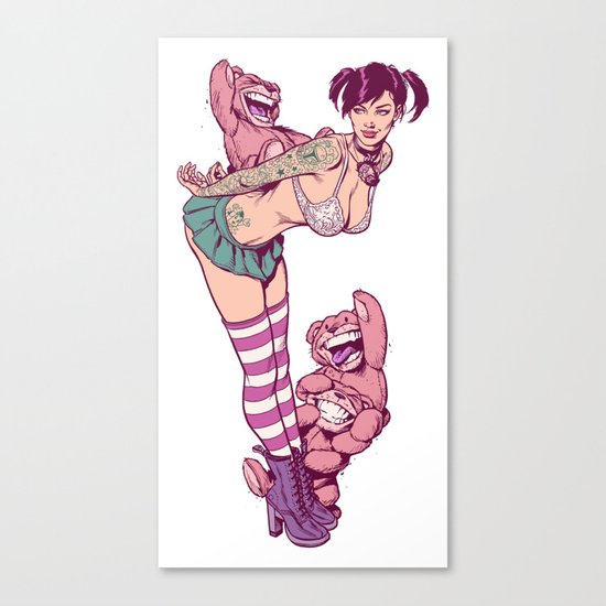 Jumping teds, shrunken heads and punk co-eds Canvas Print