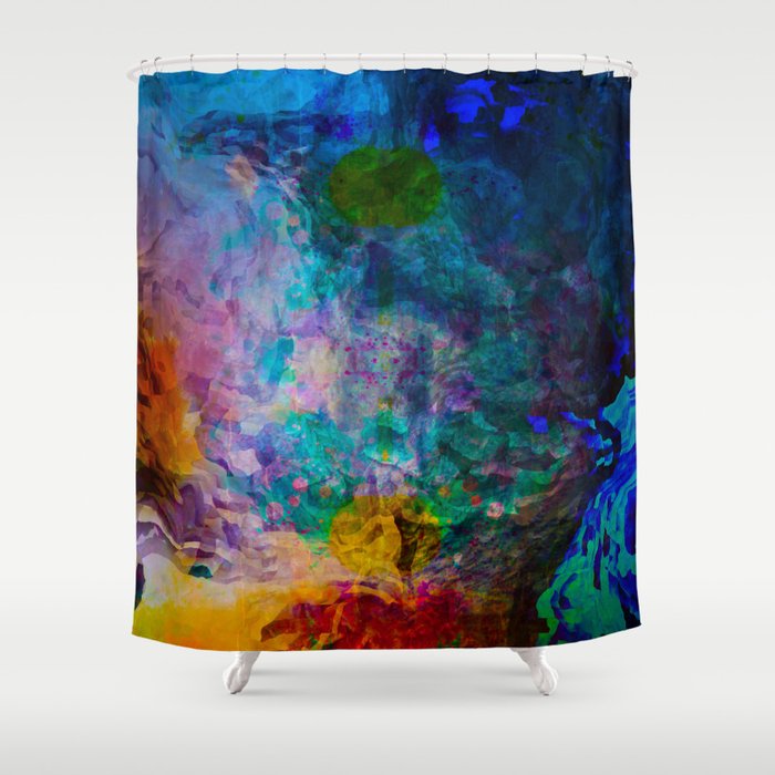 multicolored waves Shower Curtain
