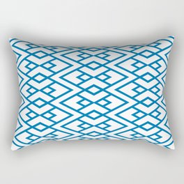 Blue and White Diamond Shape Art Deco Pattern 2022 Trending Color Pantone Indigo Bunting 18-4250 Rectangular Pillow