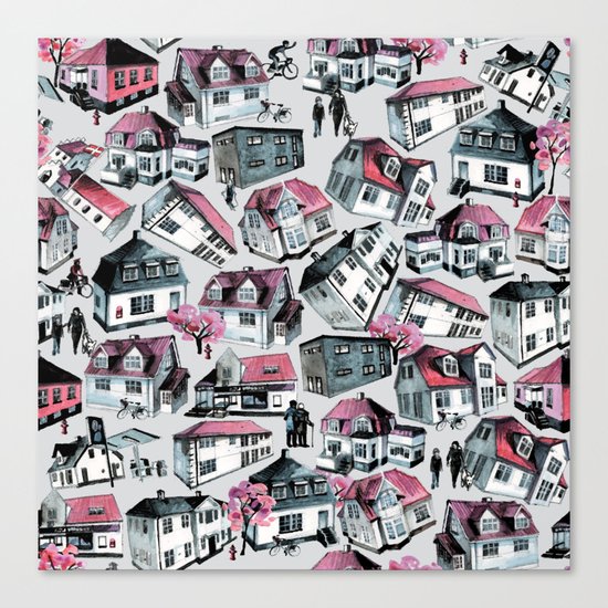 Danish small town pattern Canvas Print