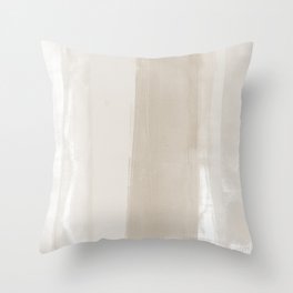Beige Ombre Minimalist Abstract Painting Throw Pillow