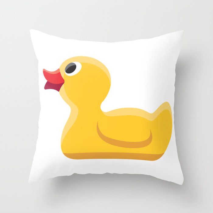Cute Yellow Rubber Duckie Throw Pillow by Bortonia Society6