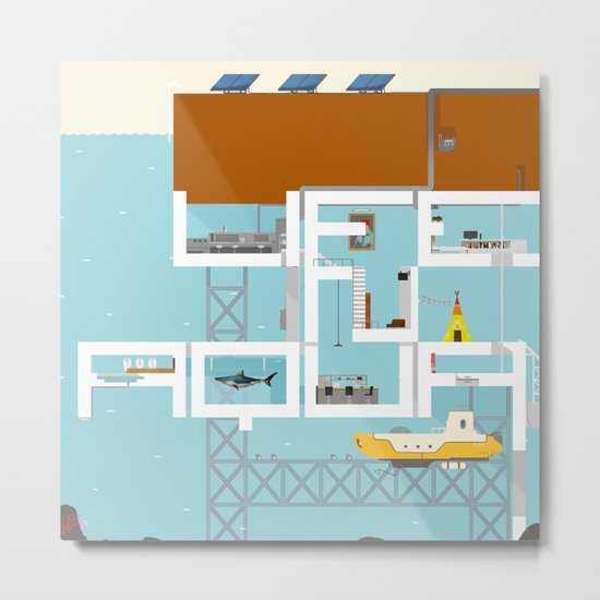 LIFE IN AQUA Metal Print