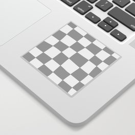 Hand Drawn Checkerboard Pattern (gray/white) Sticker