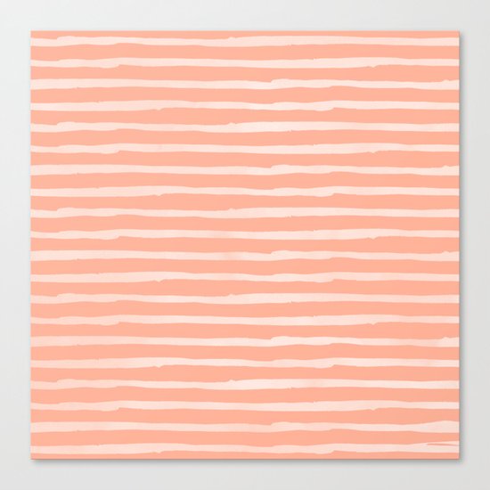 Sweet Life Thin Stripes Peach Coral Pink Canvas Print
