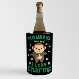 Monkeys Are My Lucky Charms St Patrick's Day Wine Chiller