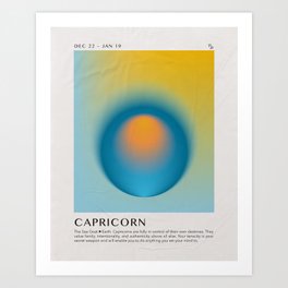 Capricorn Astrology Zodiac Aura Gradient Art Print Art Print