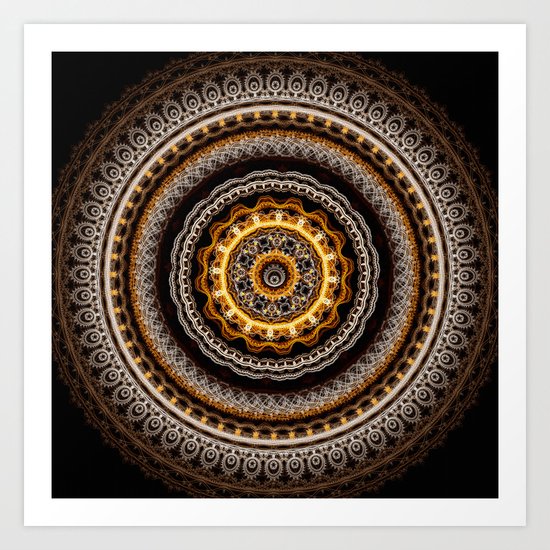 Mandala with tribal patterns Art Print