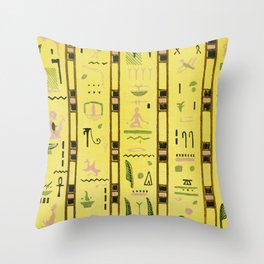 Vintage Egyptian Hieroglyphs design Throw Pillow