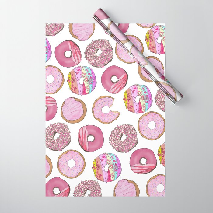 Watercolor blush pink coral red burgundy floral Wrapping Paper by Pink  Water