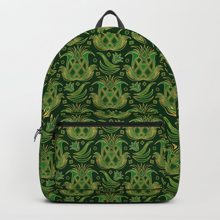 Luxe Pineapple // Art Deco Green Backpack