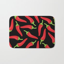 Hot Pepper pattern Bath Mat | Hotpepper, Joke, Funny, Mexico, Graphicdesign, Red, Pepper, Pattern, Chillypepper, Chilly 