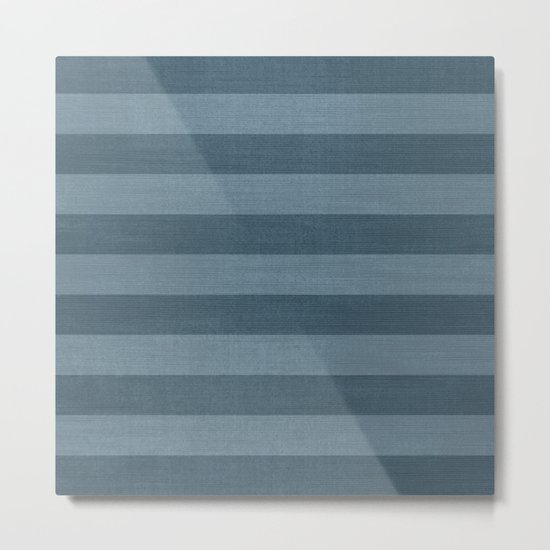 Blue Indigo Denim Stripes Metal Print