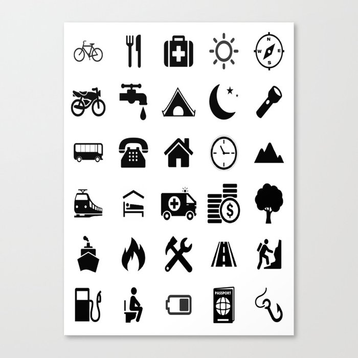 Extreme White Icon model: Traveler emoticon help for travel t-shirt Canvas Print