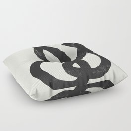 Black shapes brush Floor Pillow