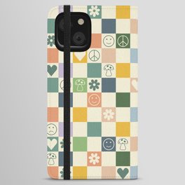 Happy Checkered pattern colorful iPhone Wallet Case