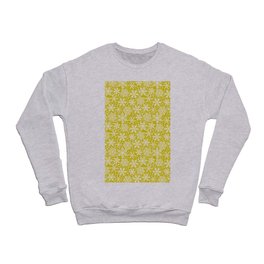 White Winter Snowflakes Pattern on Golden Yellow Crewneck Sweatshirt