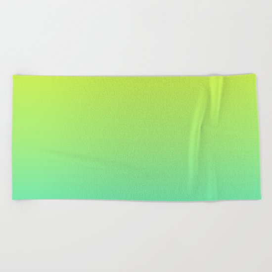 Ombre gradient illustration yellow blue green colors Beach Towel