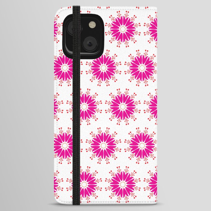 Flowers Abstract Pattern Design Mini Art Print iPhone Wallet Case