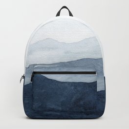 Indigo Abstract Watercolor Mountains Backpack