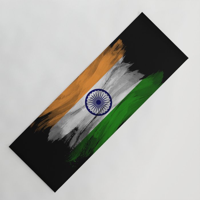 India flag brush stroke, national flag Yoga Mat