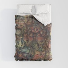 Strange Garden Gouache Abstract faces "painting · modern · abstract art " Paul Klee Duvet Cover