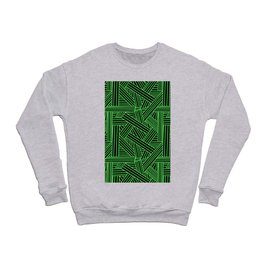 Sketchy Abstract (Green & Black Pattern) Crewneck Sweatshirt