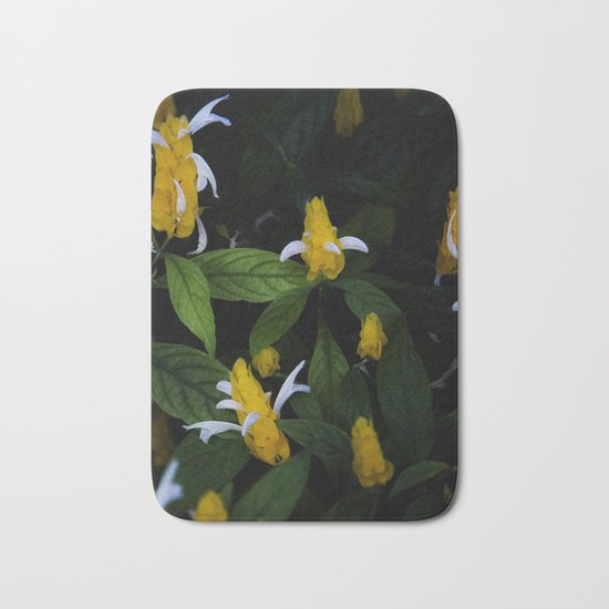 Golden shrimp plant. Flowers. Bath Mat