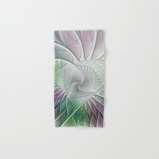 Colorful Fantasy Flower, Abstract Fractal Art Hand & Bath Towel