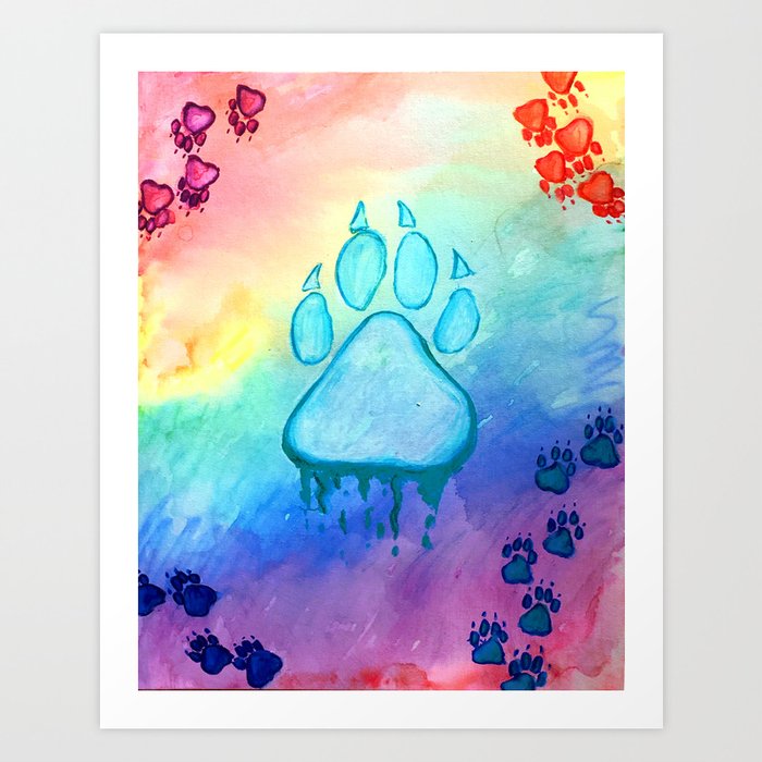 Painted Paw Prints on Heart Art by ThePaintedPuffer | Society6