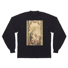 Antique 18th Century 'Boy on a Swing' Pastoral French Tapestry Long Sleeve T-shirt