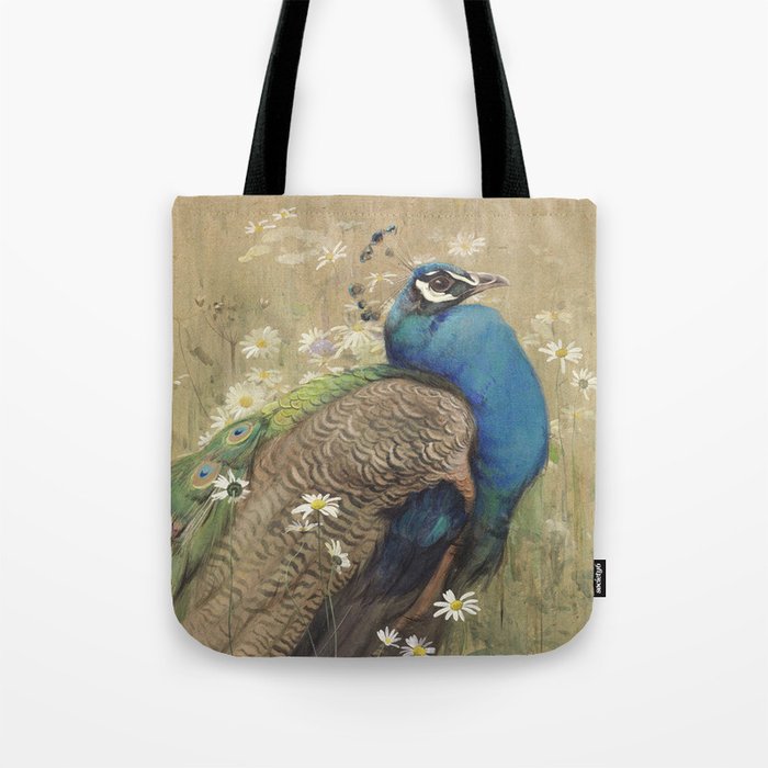 Peacock and Marguerites by Edwin John Alexander Tote Bag by Art Archive ...