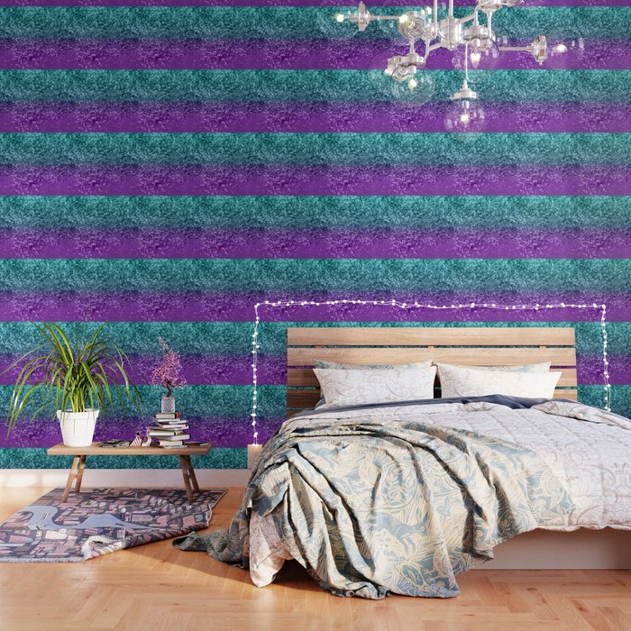Purple Teal Mermaid Girls Glitter 1 Shiny Decor Art Society6