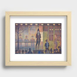 Circus Sideshow (ca. 1887–1888) by Georges Seurat. Recessed Framed Print