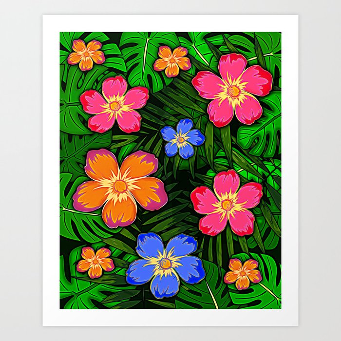 Tropical Flowers Art Print