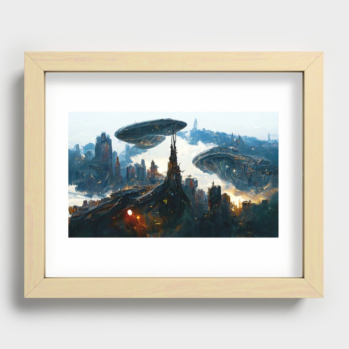 Postcards from the Future - Alien Metropolis Recessed Framed Print
