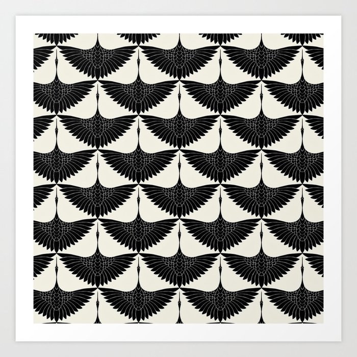 CRANE DESIGN - pattern - Black and White Kunstdrucke CRANE DESIGN - pattern - Black and White Kunstdrucke