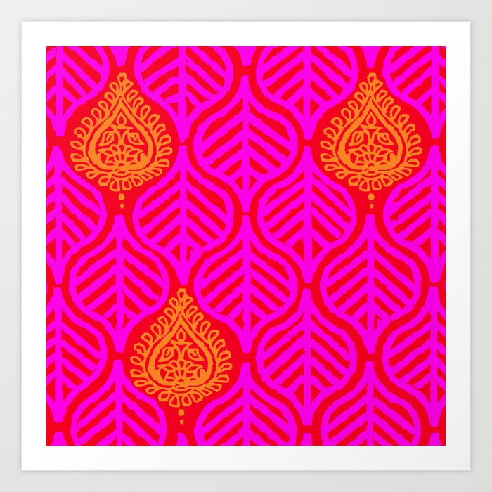 PLANTAIN PALACE - RED/PINK/ORANGE Art Print