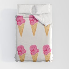 Ice Cream Cones- Pink Duvet Cover