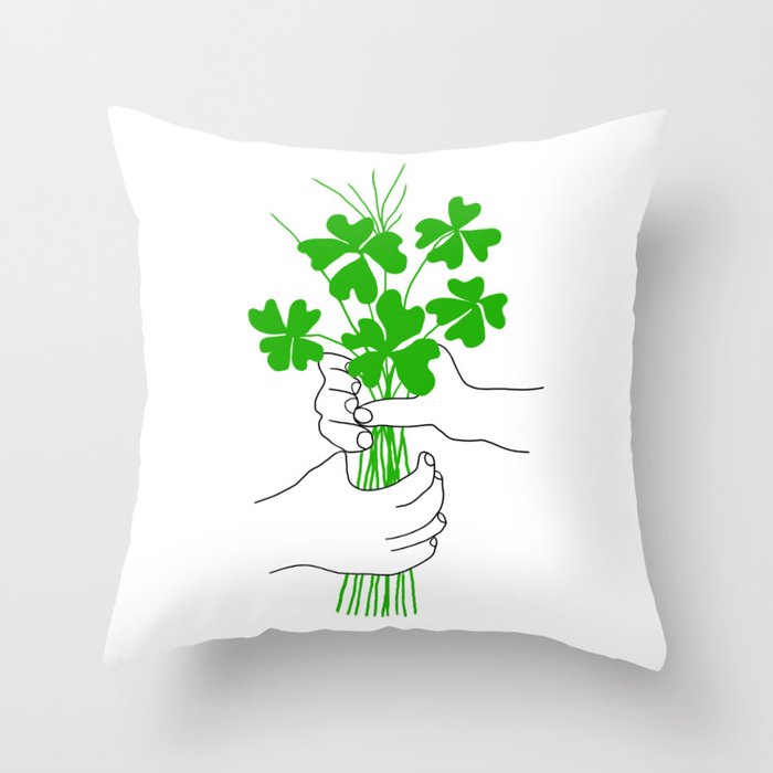A Bouquet of Good Luck for You Throw Pillow