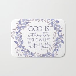 Christian Bible Verse Quote - Psalm 46-5 Bath Mat | Scripture, Lettering, Watercolor, Christian, Verses, Quotes, Typography, Jesuschrist, Inspirational, Watercolors 
